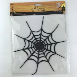 Halloween Black Felt Spider Web Sticker Scrapbook Fleece Home for the Haunting - Picture 1 of 6