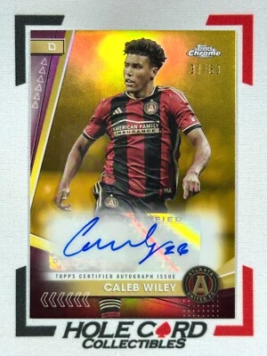 CALEB WILEY 2024 Topps Chorme MLS Auto Autograph #CA-CW Gold Refractor 31/50 一 - Image 1 of 2