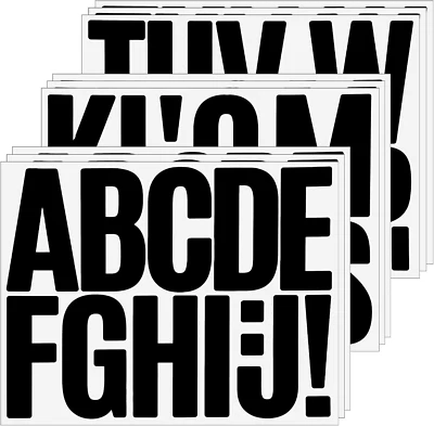 108 Schwarz Vinyl Buchstaben Aufkleber, Große Alphabet Sticker, 9 Blatt - Bild 1 von 4