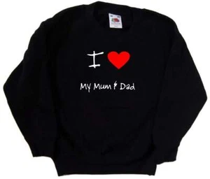 I Love Heart My Mum & Dad Kids Sweatshirt - Picture 1 of 1