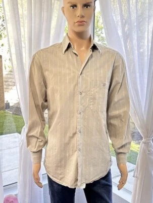 Camisa de Vestir Gris Vintage Talla M Mediana Manga Larga Botón Zanella Hecha en Italia Foto 1 de 4