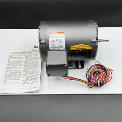 Baldor .25 HP 1725 RPM Electric Motor AOM3454  230/460V 3-Ph 60Hz 48 Fr 1/4 NOB - Image 1 of 4