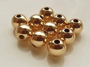 10Pcs Gold Filled Seamless Round Spacer Beads- All Sizes - Picture 1 of 1