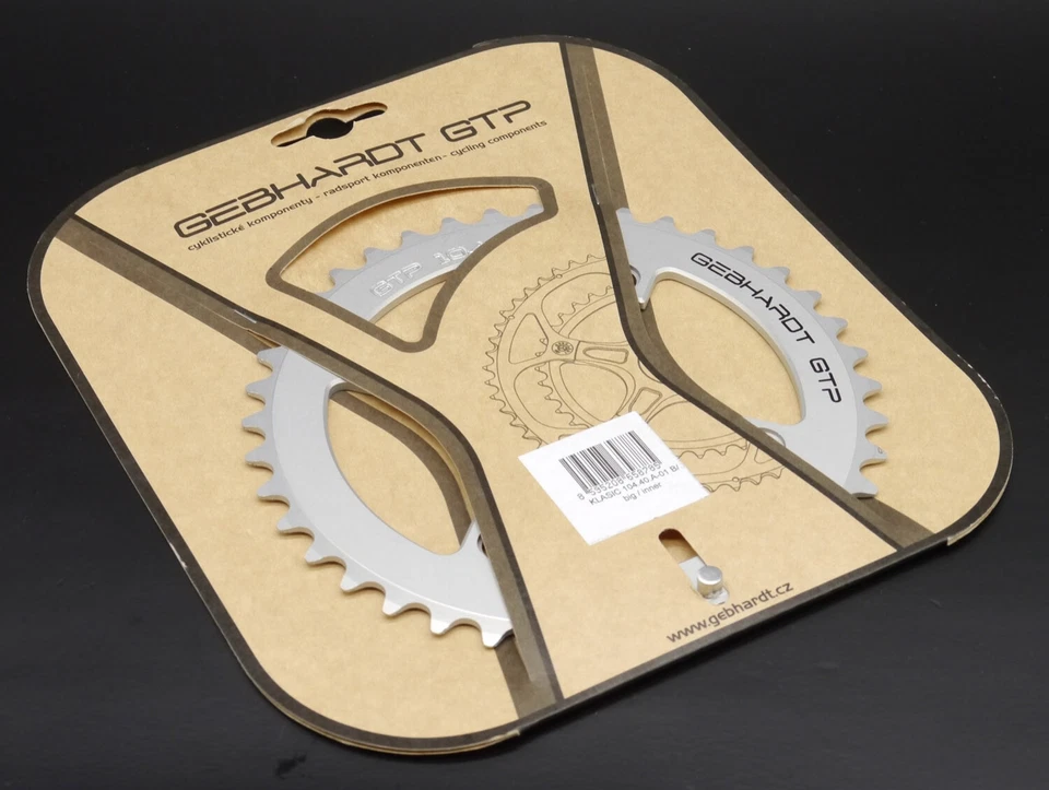 GEBHARDT Catena 4 fori 104 mm LK BCD 6/7/8/9 velocità - Argento - Immagine 1 di 1