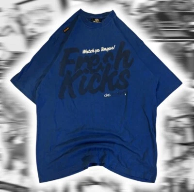 Y2K/2000s Akademiks Jeanius T Shirt Mens L Blue Oversized Baggy Hip Hop - Image 1 of 4