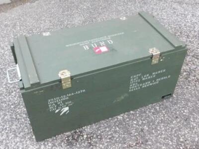 CASSAPANCA BAULE MILITARE ORIGINALE IN LEGNO MULTISTRATO - Immagine 1 di 4