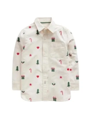 Boden Camisa Oxford Bordada Manga Larga Cuello Botón Niños Talla 9-10Y Foto 1 de 4
