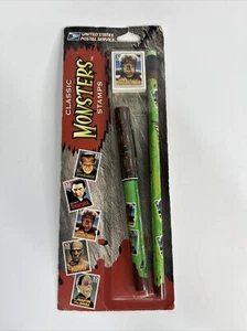 Classic Monsters BORIS KARLOFF The Mummy Pen Pencil Eraser Set USPS Post Office - Picture 1 of 2