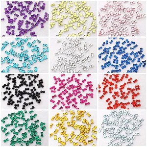 Nail Art Collection 204 pcs NEW Small Bow Shape 3mm x 3D Acrylic Rhinestone Gems - Picture 1 of 16