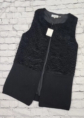 NUEVO CON ETIQUETAS CALVIN KLEIN Chaleco Suéter de Piel Sintética Esculpido Mujeres Pequeño Foto 1 de 4