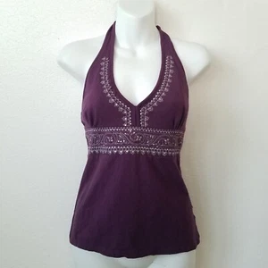Vintage A N A Damen M Neckholder Top bestickt Whimsigoth Fee Grunge Y2K lila - Bild 1 von 7