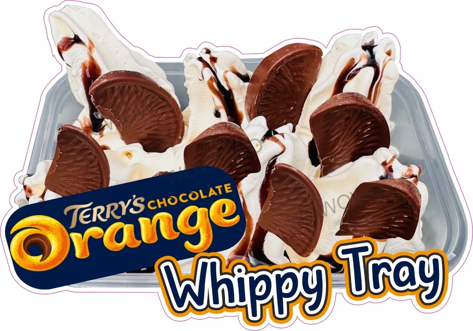 WOW ice cream van sticker Terry's Chocolate Orange whippy Tray decal (choose size)