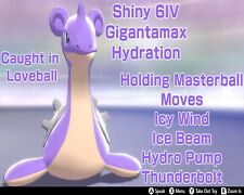 Shiny Lapras Pokemon Sword Shield Gigantamax Loveball - w/ Masterball Hydration