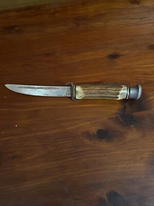 VINTAGE HELMUT HARTENAU GERMAN SOLINGEN STAG FIXED BLADE KNIFE - Picture 1 of 9