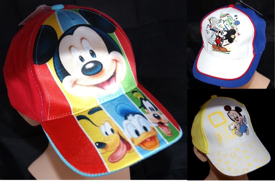 CASQUETTE 48 cm ou 50 cm REGLABLE bleu jaune rouge enfant bébé mickey DISNEY - Photo 1/1