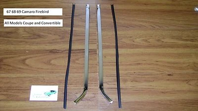 SALE Quarter Window Vertical Sash Moldings 67 68 69 Camaro Firebird Chrome set - Imagem 1 de 4