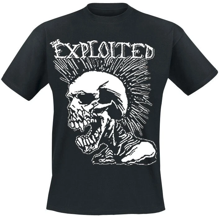 The Exploited T-Shirt Herren Mohican Skull schwarz Band-Merch, Bands, Totenköpfe - Bild 1 von 4