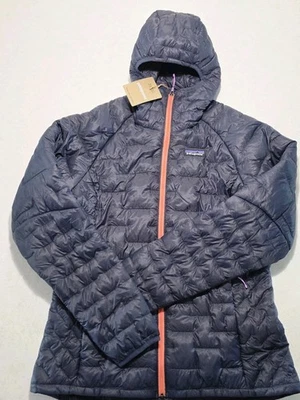 Nueva sudadera con capucha Patagonia Micro Puff azul ardiente/naranja para mujer MED $329. Nuevo con etiquetas Foto 1 de 4