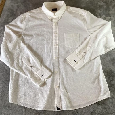 UNTUCKit Shirt Mens 2XL White Textured Button Down Long Sleeve Smart Casual - Image 1 of 4