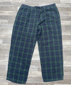 LL Bean Pajama Pants Flannel Men’s XL Plaid Lounge Green Blue 38x28 - Picture 1 of 7
