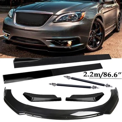 Front Bumper Lip Spoiler Side Skirts Rear Lip Glossy Black For Chrysler 200 - Изображение 1 из 4