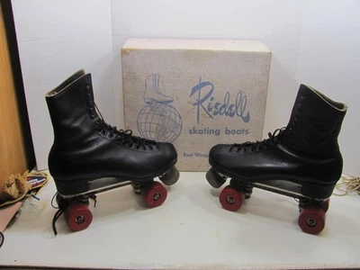 vintage mens 10-11 riedell skating roller red wing boots skates ..amazing cond!! - Image 1 of 4