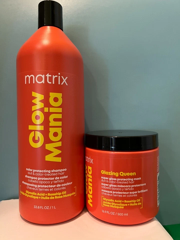 MATRIX Glow Mania Color Protecting Shampoo & Glazing Queen Protecting Mask New - Image 1 of 1