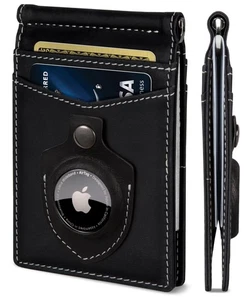 AirTag Wallet - RFID Blocking Mens Minimalist Money Clip Wallet for Airtag - ... - Picture 1 of 6