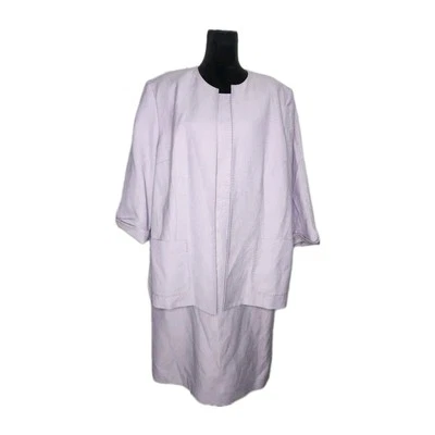 Dana Buchman Women's lilac linen blend 2 piece dress & jacket set size 20/22 - Image 1 of 4