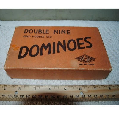 Juego de dominó Halsam vintage doble nueve y doble seis Foto 1 de 3