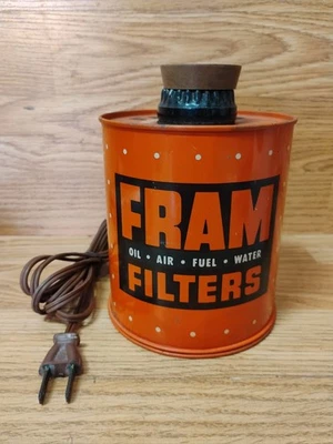 Vintage FRAM OIL FILTERS Cigarette Cigar Lighter Gas Station Store Promo WORKING - Image 1 of 4