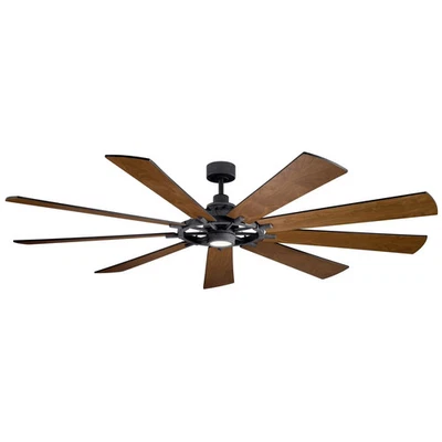 KICHLER Gentry 85 in. Indoor Distressed Black Downrod Mount Ceiling Fan with -C6 - Image 1 of 4