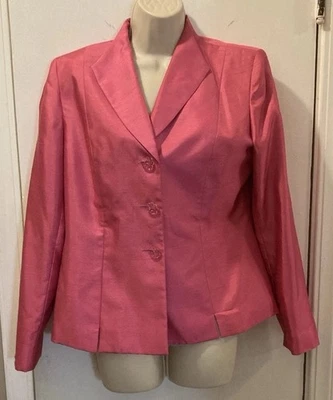 Blazer Le Suit 8 rosa vibrante forrado de poliéster 25-344-03 Foto 1 de 4