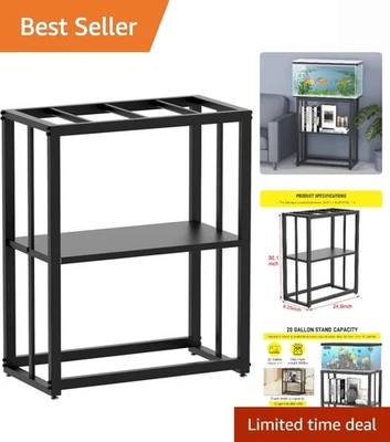 Soporte para pecera de metal contemporáneo - 24,8" x 9,25" x 30,1" perfecto para el hogar Foto 1 de 4