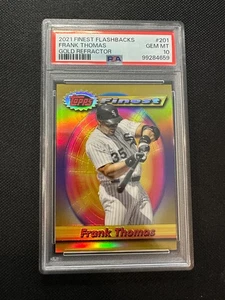 2021 FRANK THOMAS FLASHBACKS #201 FRANK THOMAS /50 GOLD REFRACTOR PSA 10 - Picture 1 of 2