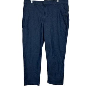 Pantaloni Gap donna taglia 12 slim city crop blu indaco scuro preppy chino minimalista - Foto 1 di 10