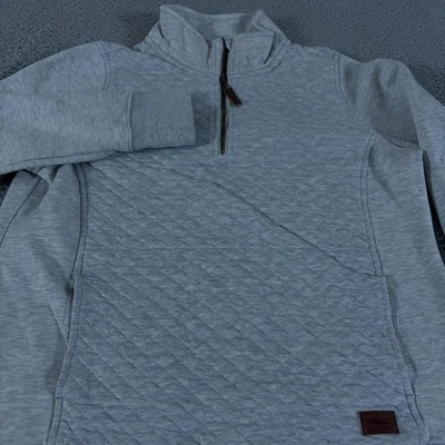 LL Bean Mujer Acolchado Cuarto Cremallera Pullover Mujer Gris Medio Sudadera Senderismo Foto 1 de 4