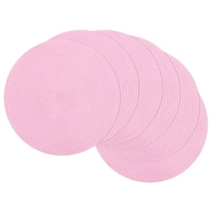 Round Braided Placemats Set of 6 Round Table Mats for Dining Tables 15 inch W... - Picture 1 of 9