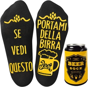 Calze Uomo Donna Calzini Divertenti Cotone Invernali Antiscivolo Birra Calzetton - Foto 1 di 12
