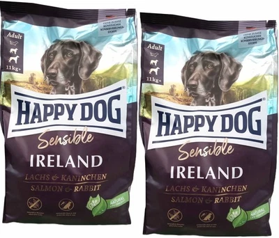 2 x 4 kg Happy Dog Sensible Ireland Lachs & Kaninchen (€ 6,24/kg) Hundefutter - Bild 1 von 4