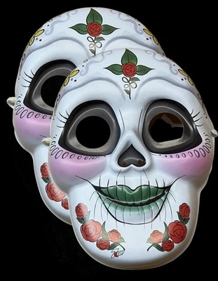7UP Day of the Dead Skull Mask – Halloween Adult Masquerade Mask (2-Pack) - Image 1 of 4