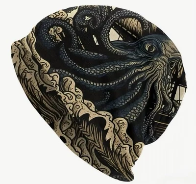 Двусторонняя мягкая эластичная шапочка Octopus Beanie Cap Skully Kraken Creature Fame - Изображение 1 из 4