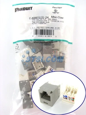 (24-PACK) Panduit CJ688TGIG-24 Cat6 Mini-Com Jack Module, Gray GENUINE ~STSI - Image 1 of 4