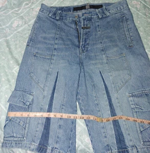 Marithe Francois Girbaud Hip Hop Denim Cargo Shorts Mens 32 Blue Vintage rare - Picture 1 of 4