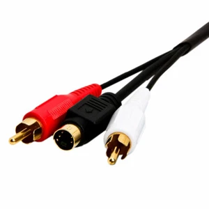 S-Video & Two RCA Audio Cables Combo, Gold Plated Durable – 75 Ft FREE SHIPPING - Picture 1 of 2
