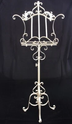 Spartito musicale in ferro stile antico bianco shabby chic (1622) - Immagine 1 di 2