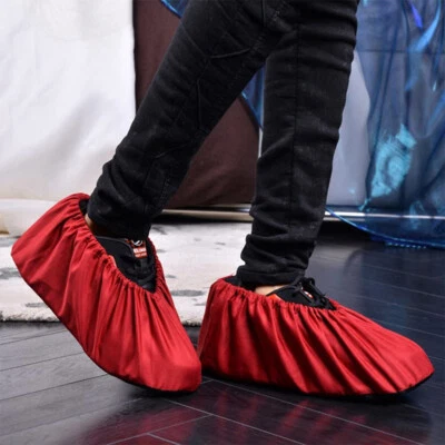 Household flannel washable overshoes non-slip reusable FF - Image 1 of 4