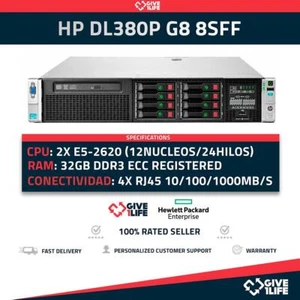 Servidor Rack HP DL380P G8 8SFF 2xE5-2620 +32GB RAM +P420 +2PSU HSTNS-5163 - Imagen 1 de 9