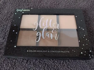 NEW Profusion Glitter & Glam 6 Color Highlight & Contour Palette - Picture 1 of 4