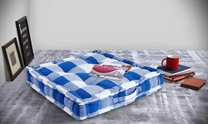Encasa Homes Cuscino da Pavimento Grande Blu Bufalo (24x24x4") - Foto 1 di 13
